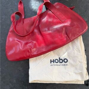 HOBO Vibrant Red Leather Hobo Bag